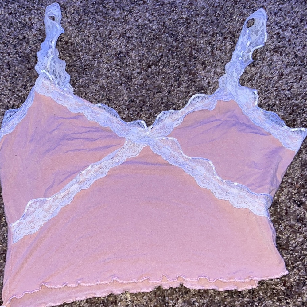 pink lace top
